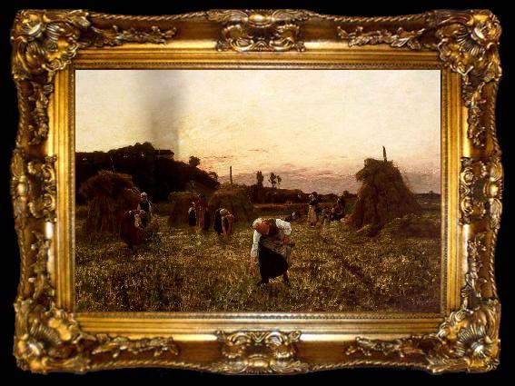 framed  Jules Breton Dleaners at Sunset, ta009-2